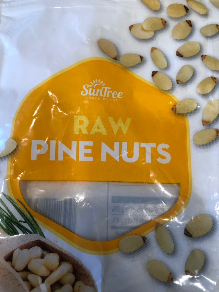 photo of an empty raw pinenuts bag