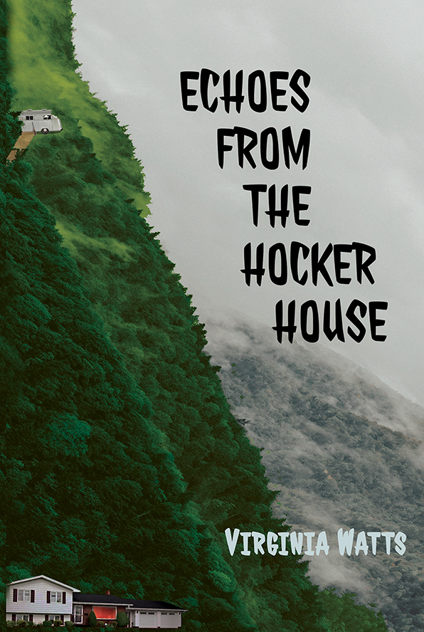 The cover of ECHOES FROM THE HOCKER HOUSE: it features a mountain in the mist